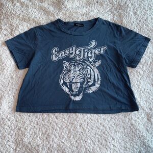 ZUTTER Kids Navy 'Easy Tiger' Graphic Short Sleeve Tee